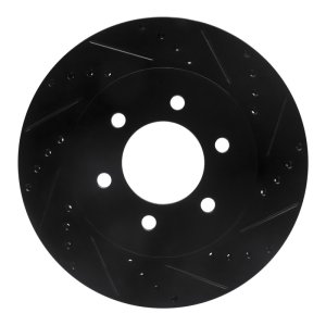 Ford F-150 Brake Rotor (1) - Front Right - R1 Concepts - Drilled & Slotted - Black - `04-`08